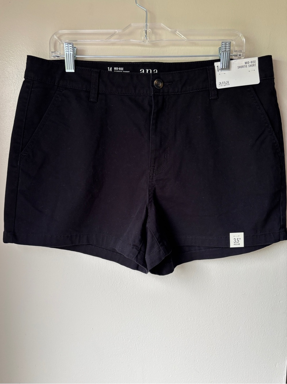 A.N.A. NWT Black Mid-Rise Shortie Short 3.5” Inseam Casual Shorts Size XL